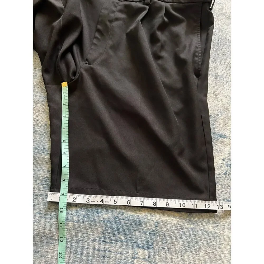 Haggar Black Cool 18 Pro Pleated Front Shorts Men's 40